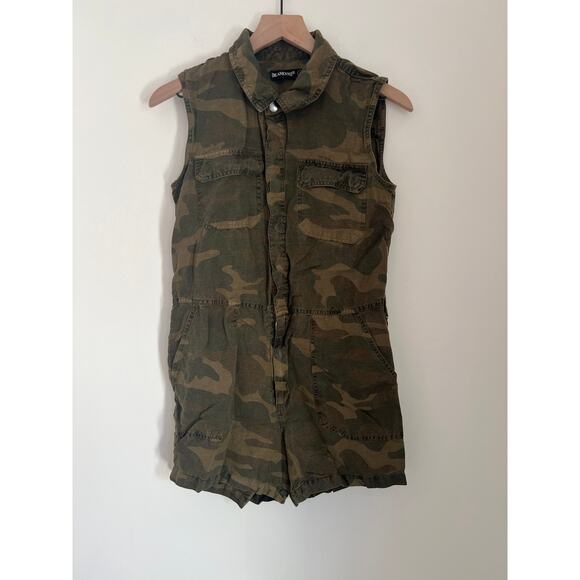 BlankNYC Trooper Linen Blend Camo Romper - Picture 3 of 4